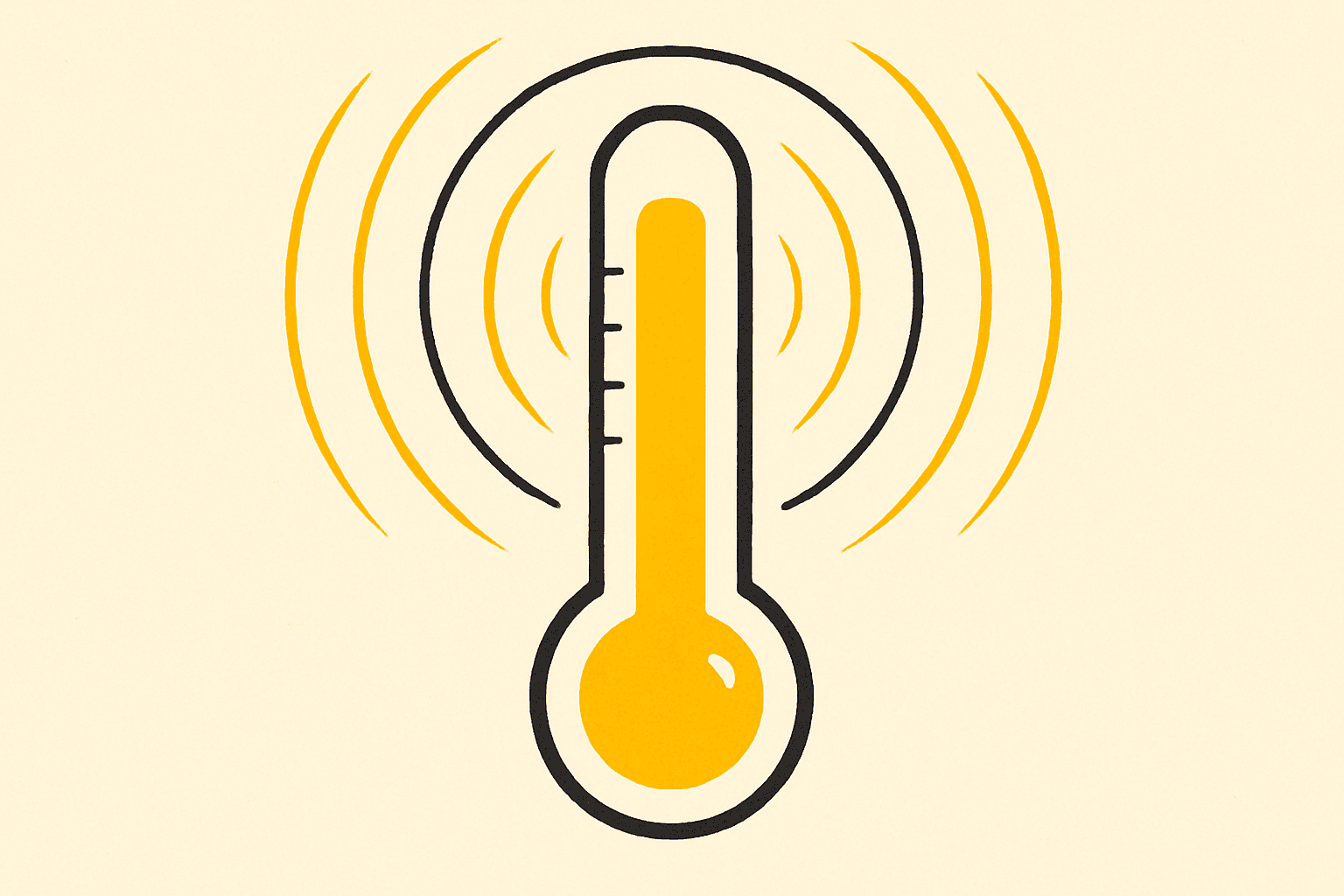 A thermometer with a yellow mercury column