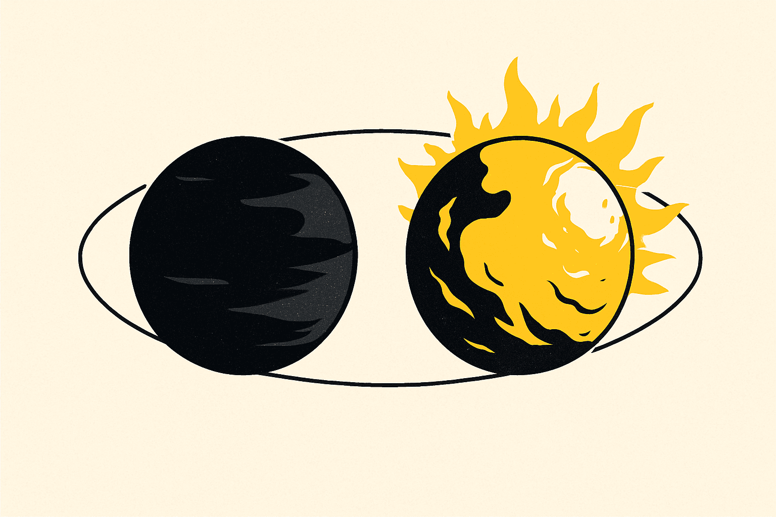 Two planets compared side by side